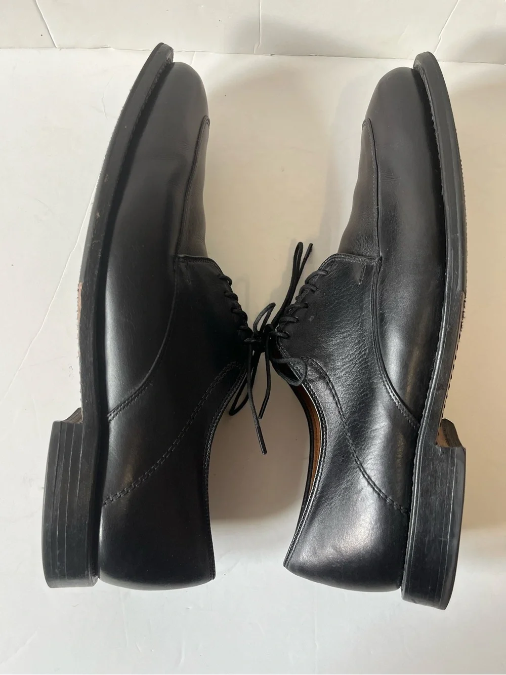 Allen Edmonds Denton black leather split-toe lace-up derby dress shoes size 9.5D